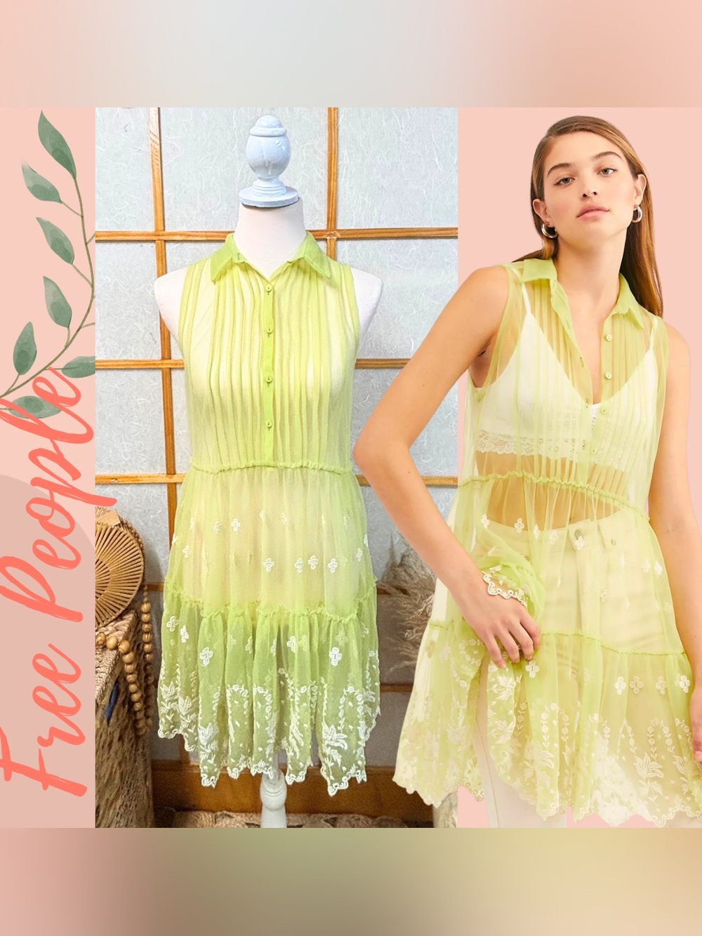 Free People FP ONE Flip hearts dress- Size Small- NWOT